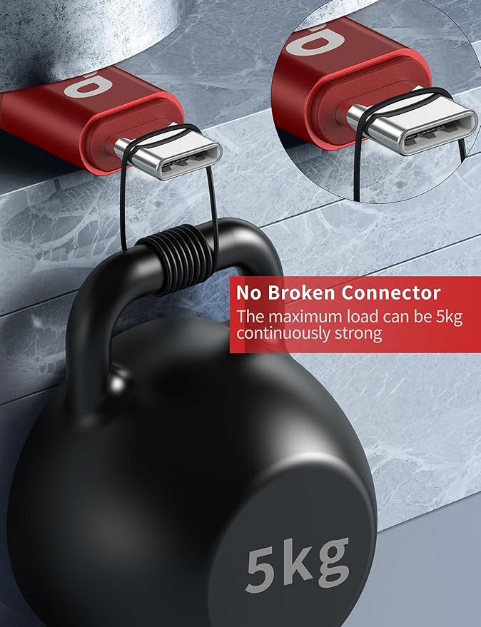 USB C to C Cable 10FT, 2Pack USB C Charger Cable, Long Type C Fast Charging Cable Nylon Braided USBC Charger Cord Compatible with iPhone 17/16/15/Pro/Plus/Pro Max/Samsung Galaxy S23/LG and More-Red