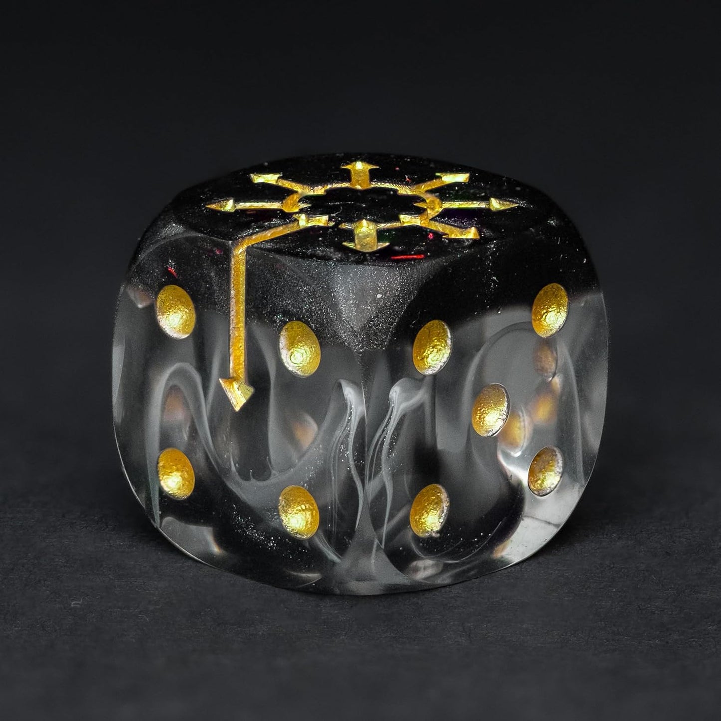 D6 Dice Set – 10× Six-Sided Resin Dice with Themed Designs – 16mm Tabletop for Wargames, RPGs, MTG, and Board Games (B-Dice in Wooden Box, Chaos Dice Set)