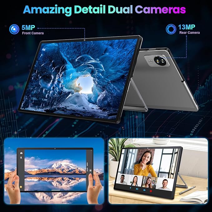 jumper 15.4 inch Tablet, Android 15 Tablet with Helio G99 Octa-Core Processor(Beat Unisoc T618), 2 in 1 Tablets with Keyboard Stand Case, 8GB RAM 256GB ROM, 10000mAh, BT5.2, 4 Speakers, 2.4G/5G WiFi