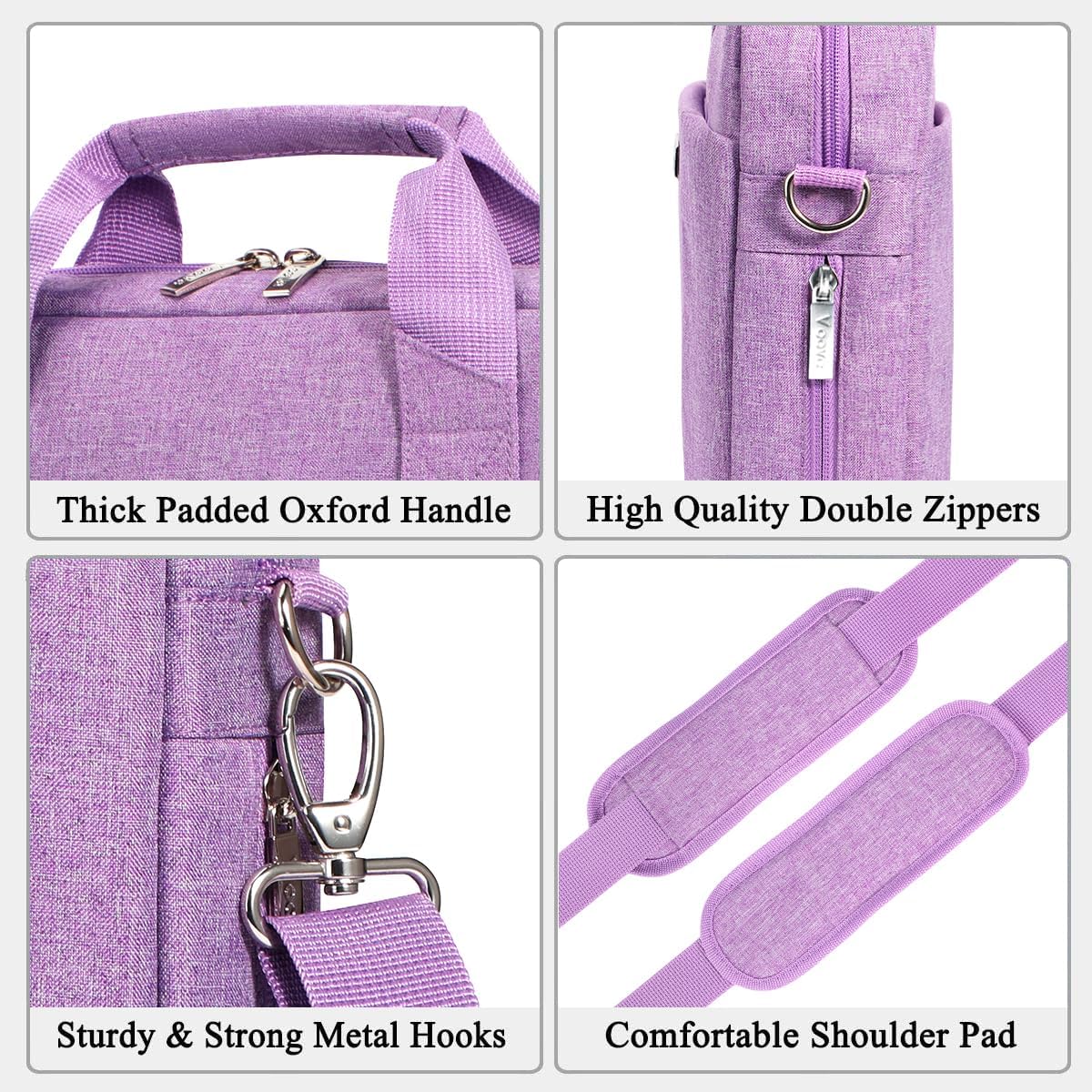 Voova Laptop Bag Case 15 15.6 16 Inch, Computer Sleeve Messenger Bag with Shoulder Strap Expandable Waterproof Business Briefcase for Men Women to Work Travel School, Fit 14-16 Inch Laptop, Lavender