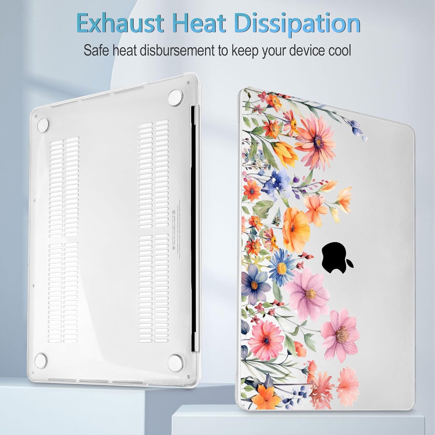 Mektron Case for MacBook Pro 16 Inch A2141 Cover 2019 Release 16" with Liquid Retina Display/Touch ID, Plastic Hard Shell with Keyboard Skin & Screen Protector & Dust Plug, Floral P165