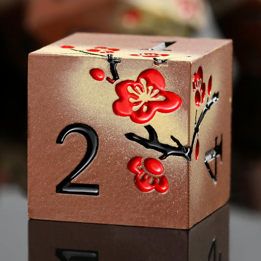 Metal Dice Set DND, DNDND 7 PCS Metallic Flowers D&D Dice with Gorgeous Gift Case for D&D Dungeons and Dragon Tabletop Game (Brown and Cream-Coloured)