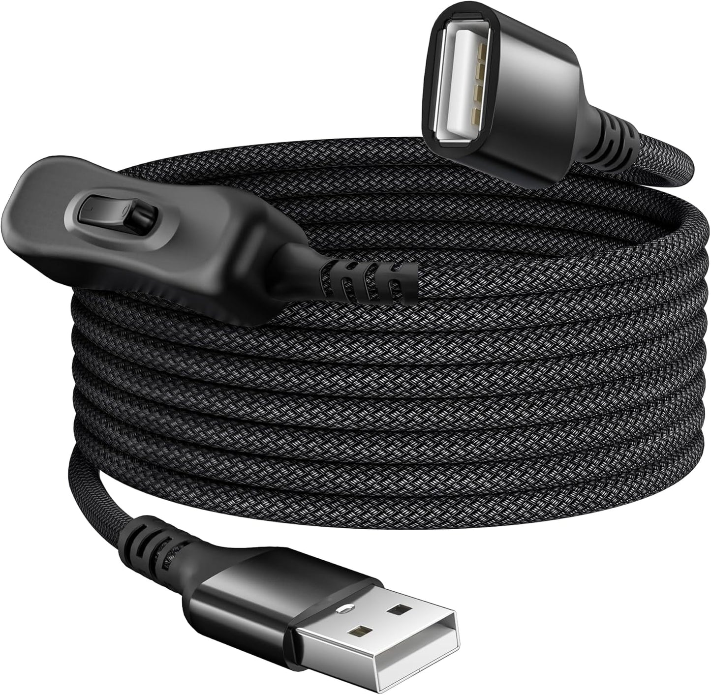 Itramax USB On Off Switch Cable,USB Extension Cable Support Data and Power 6.6 FT,Inline USB Power Switch,USB Male to Female with Toggle Switch for LED Lamp,LED Light Strips,USB Fan,Driving Recorder