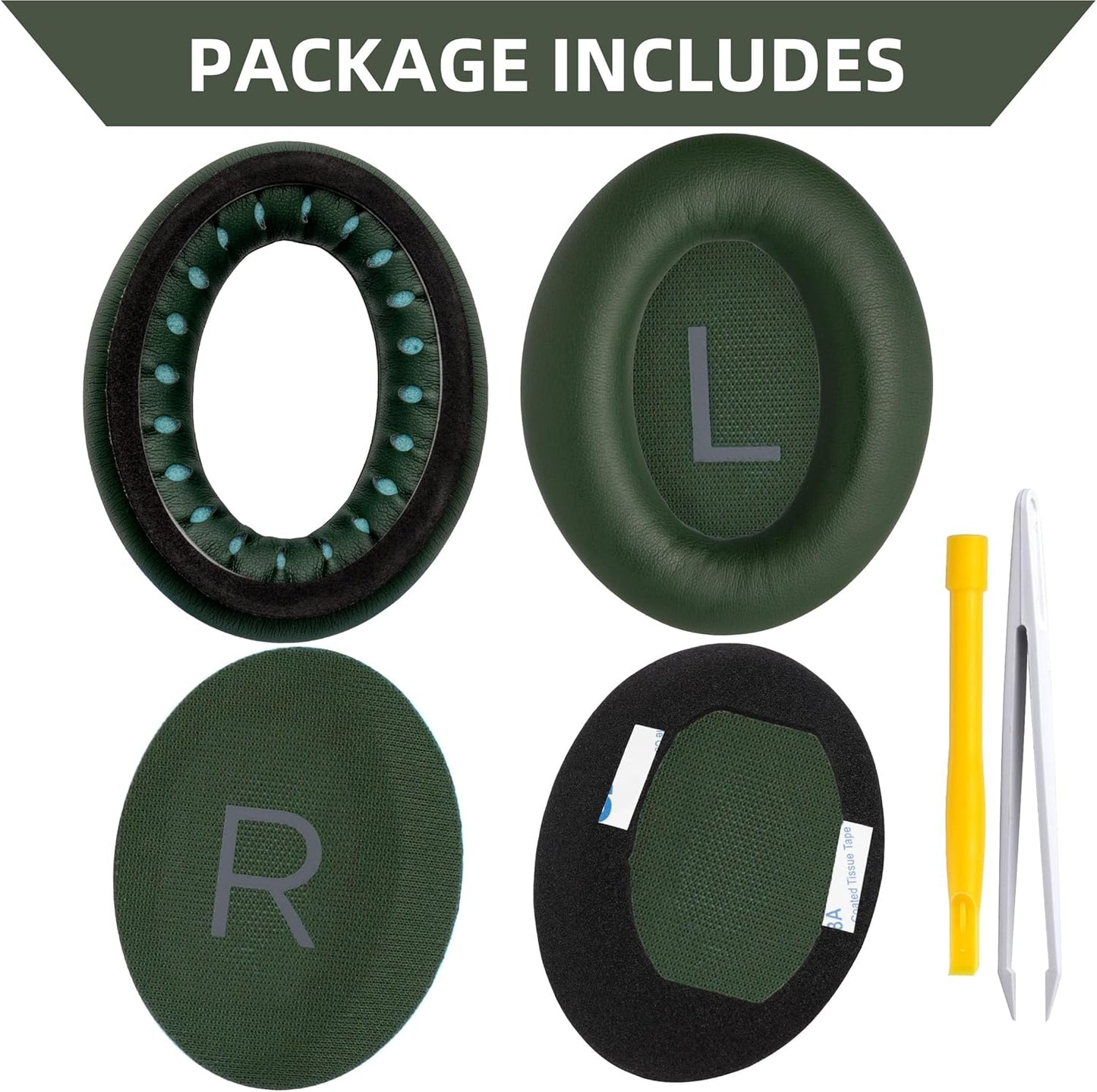 Replacement Ear Pads for Bose QuietComfort 45 (QC45)/QuietComfort SE (QC SE)/New QuietComfort Wireless Over Ear Headphones, Earpads Cushions with Softer Leather and Thicker Memory Foam