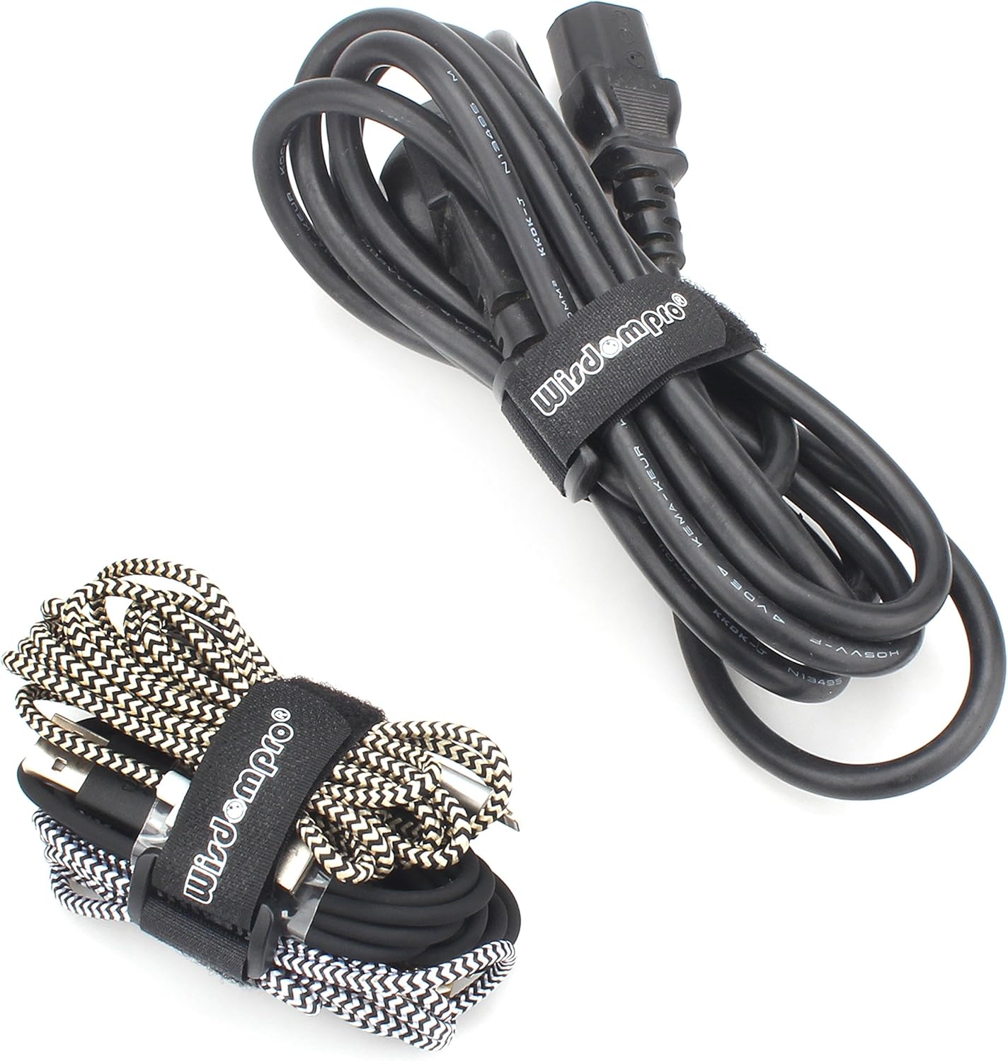 20 Pack 0.8 x 8 Inches Hook and Loop Reusable Fastening Cable Tie Down Straps by Wisdompro - Reusable, Durable Functional Ties to Keep Your Home, Office, Workspace from Tangled Messes of Cords