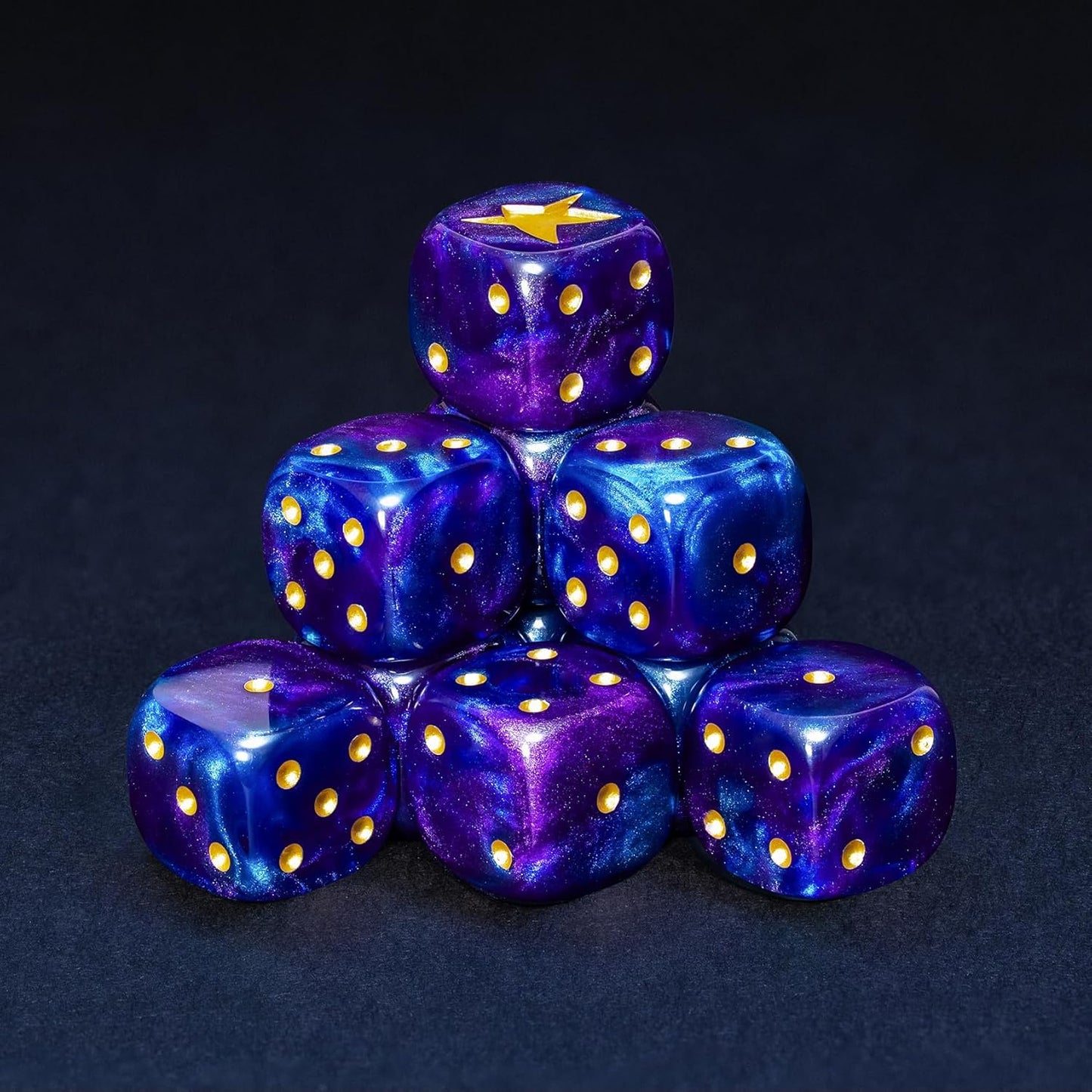 Cthulhu D6 Dice Set – 10 x 16mm Resin Dice with Elder Sign on Six | Classic Pips | Lovecraft Horror Themed Dice for Wargames, TTRPG, Board Games, DND, Call of Cthulhu