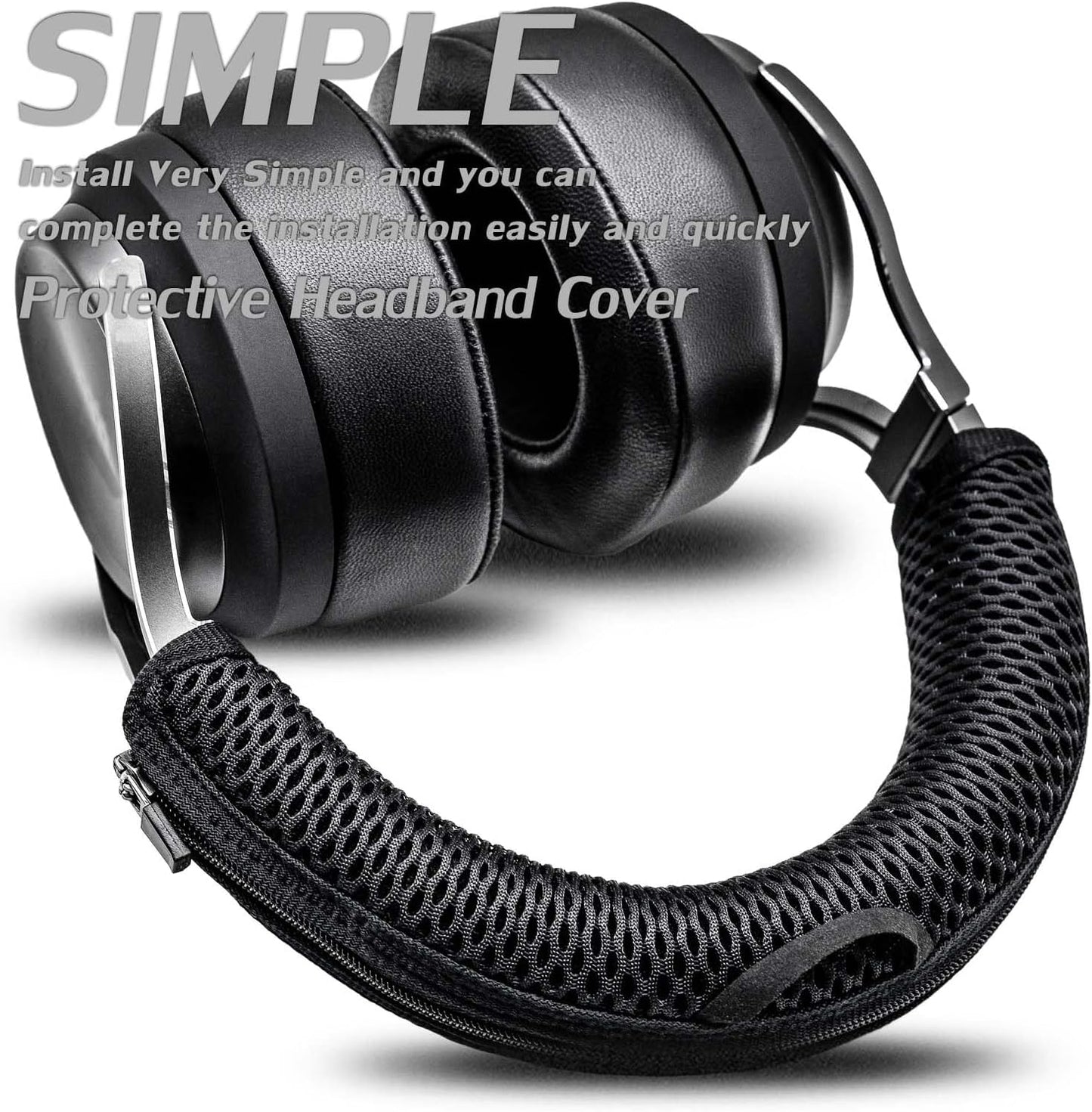Protective Headband Cover for ATH M Series & Virtuoso - Compatible with Virtuoso XT, SE, Wireless, M50X, M50XBT, M50, M40X & More (Black Breathable Mesh Fabric)