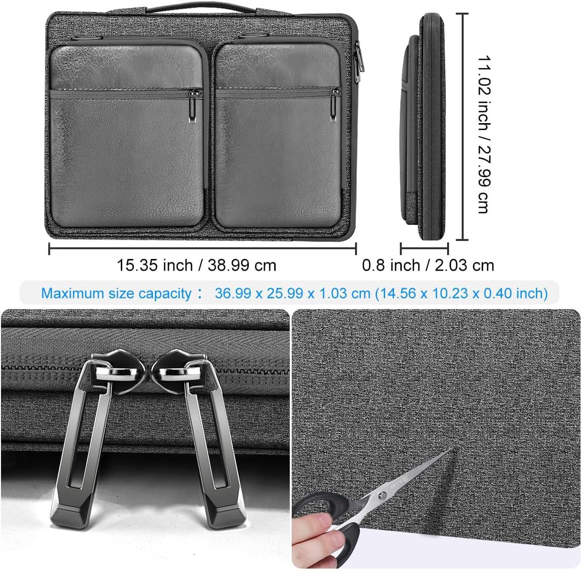 ZINZ Laptop Case 15 15.6 16 inches Sleeve Slim Briefcase Spill-Resistant Handbag for Most Popular 15" 15.6" 16" Notebooks，G01Y03