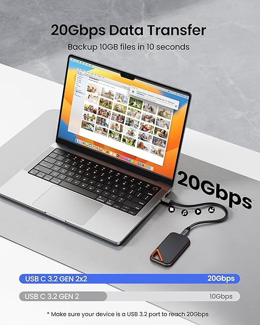 Silkland USB C Monitor Display Cable 3.3FT 4K@144Hz/60Hz, 8K USB C 3.2 Gen 2x2 Video Cable, 20Gbps Data Transfer, 240W PD Charging, Type C Compatible for iPhone 17, MacBook, CarPlay, Portable Monitor