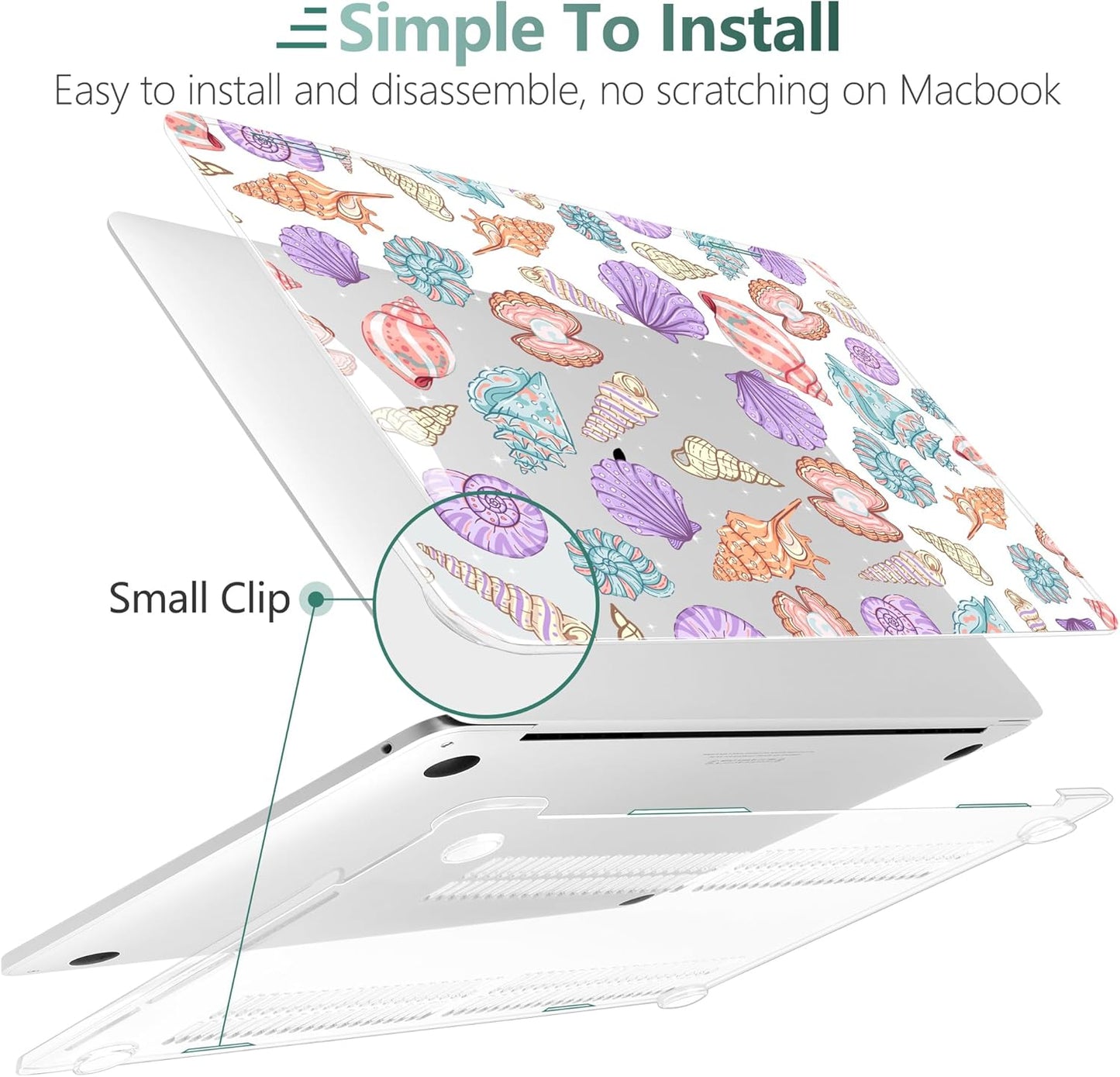 TWOLSKOO Compatible with MacBook Pro 13 inch Case 2023-2016 A2338 M2/M1 A2251 A2289 A2159 A1989 A1706, Plastic Hard Shell Cover & Keyboard Skin & Screen Protector, Colorful Shells