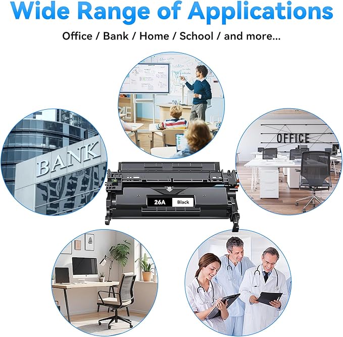 CF226A 26A Black Toner Cartridges 2 Pack Works for Pro M402dn M402n M402dw Pro MFP M426fdw M426fdn M426dw Series Printer Compatible Replacement for HP 26A CF226A 26X CF226X (Black)