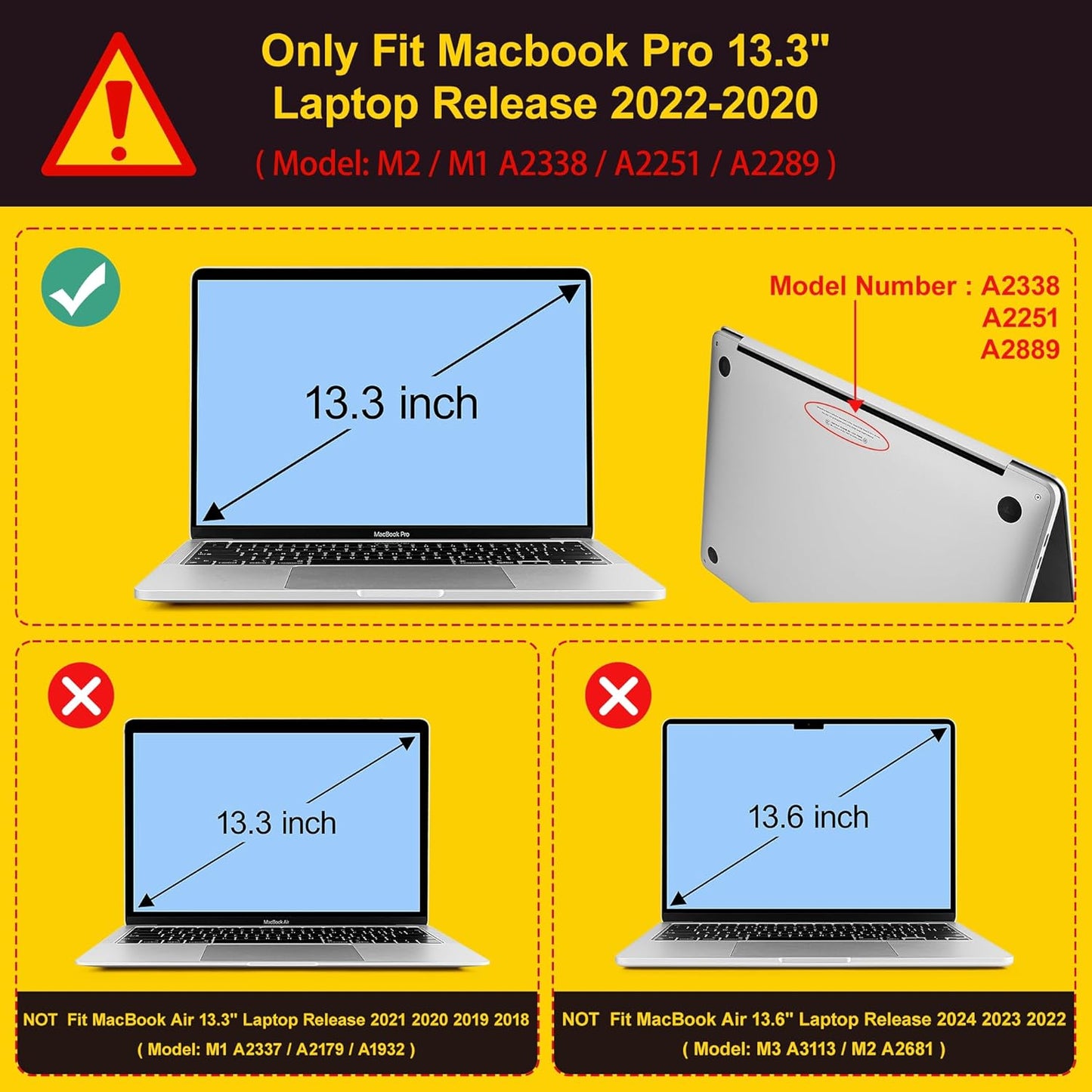 Case for MacBook Pro 13 inch with/Without Touch Bar (2016-2022, M2 A2338 M1 A2289 A2251 A2159 A1989 A1706 A1708), Hard Shell + Keyboard Cover + Dust Plug, Bow