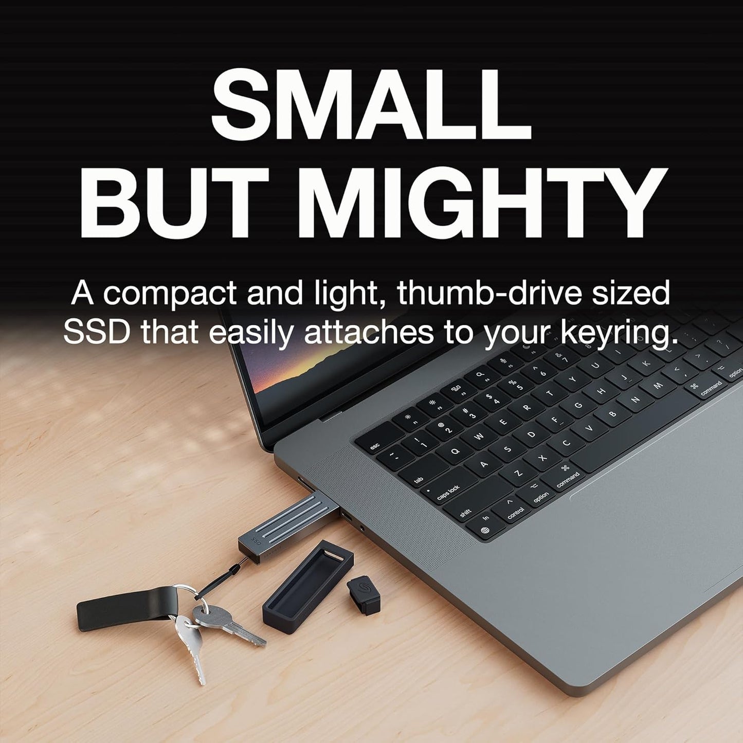 Seagate Ultra Compact 2TB, Portable SSD, 1000MB/s, USB-C, USB 3.2 Gen2, IP54 Water Dust and 3m Drop Resistant, Windows/Mac/iPhone/iPad/Android Phone/Tablet/PS4/PS5/Xbox Compatibility (STMX2000400)