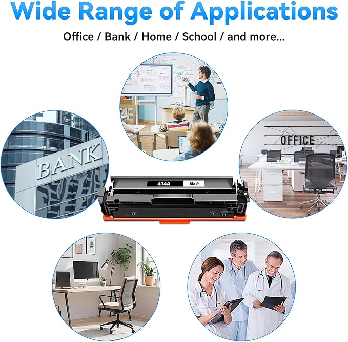 414A Toner Cartridge High Yield Replacement for MFP M479fdw Toner for 414A 414X 4 Pack Work for HP Color Laser Jet Pro MFP M479fdw M454dw M454dn M455dn MFP M480f M479dw M479fdn Printer (BK/C/Y/M)