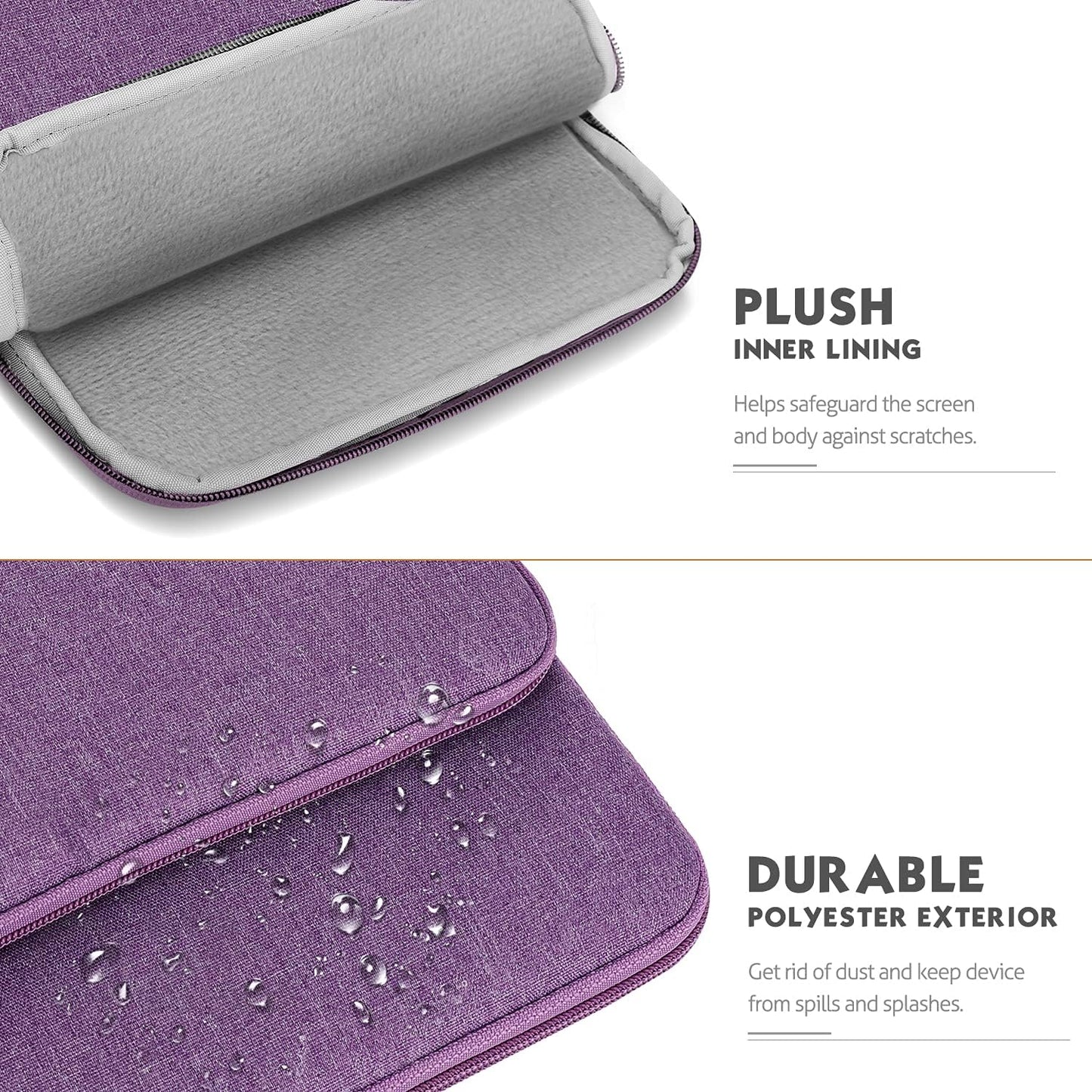MoKo Laptop Sleeve Bag for 13.3-14 Inch, Notebook Carrying Case with Pocket Fits New MacBook Pro M3/M2 14" /13" M2/M1 Pro/M1 Max 14.2 2023-2021/Air 13.6" M2 2022, Surface Pro 9/8 13", Purple