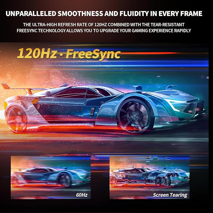 ZZA 24.5 Inch FHD (1920x1080) 120Hz Curved Gaming Monitor, 3000R Curvature VA Panel, 1ms MPRT, AMD FreeSync, Ultra-Thin Bezel, Eye Care, for Esports,PC