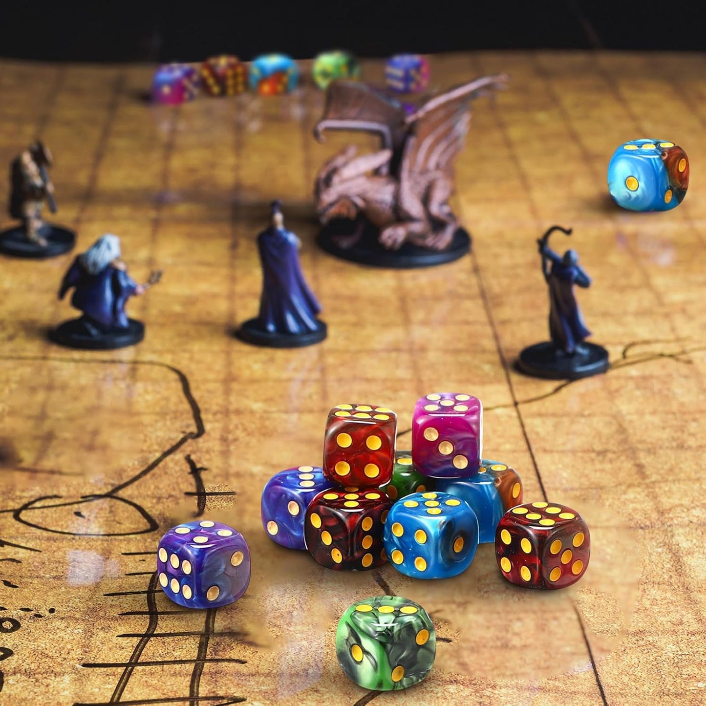 144 Pieces 12mm 6 Sided Mini Dice Set for School Classroom Table Games D6 Game Standard Dice with Portable Plastic Box for Teaching Math Learning