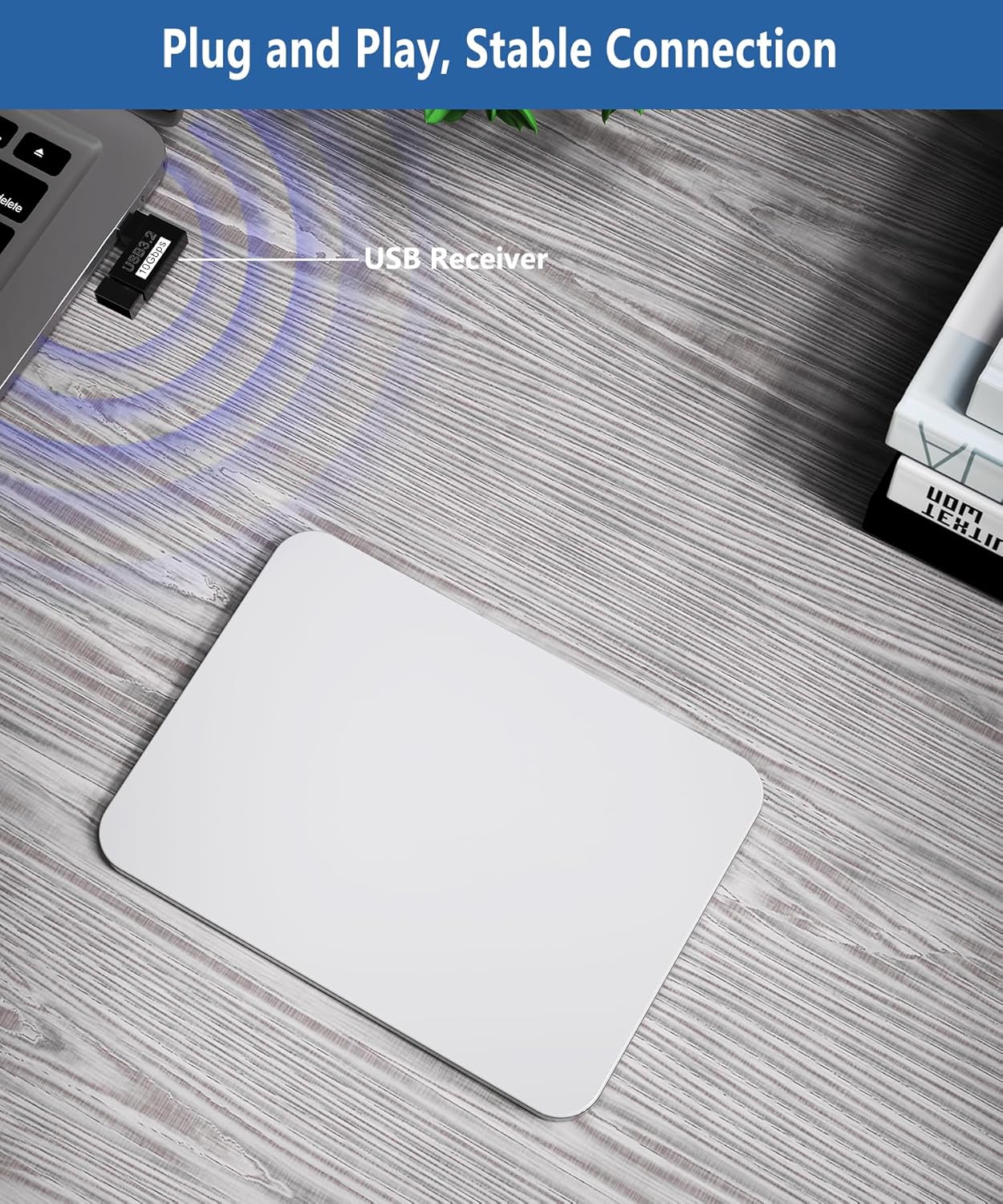 Wireless Trackpad for Mac and Windows - Multi-Touch Surface High Precision Track Pad, Multi-Gesture Touchpad Mouse Compatible with Apple MacBook iMac and Windows 10/11 PC Laptop Desktop Computer