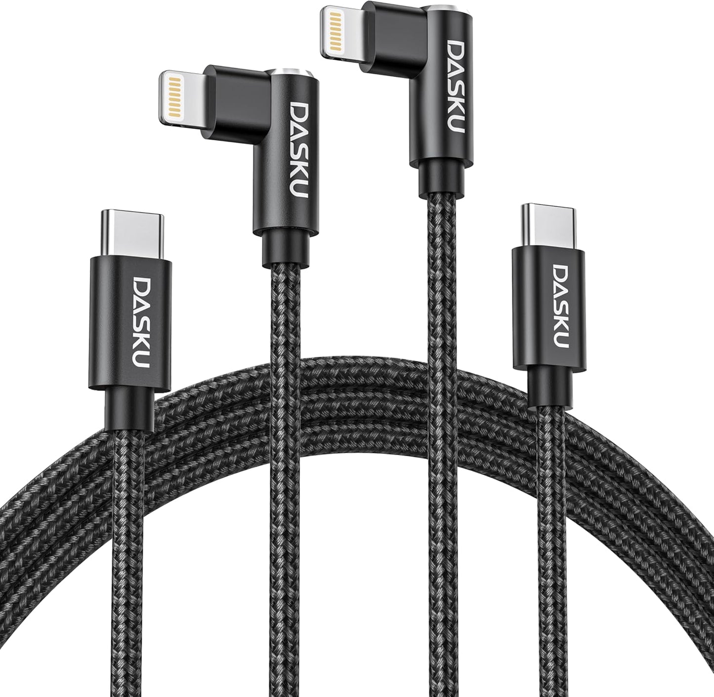 USB C to Lightning Cable [Apple MFi Certified] iPhone Charger Fast Charging 2Pack 10FT Long Nylon 90 Degree Type C iPhone Charger Cord Compatible with iPhone 14/13/12/11/XS/XR/X/8/iPad and More