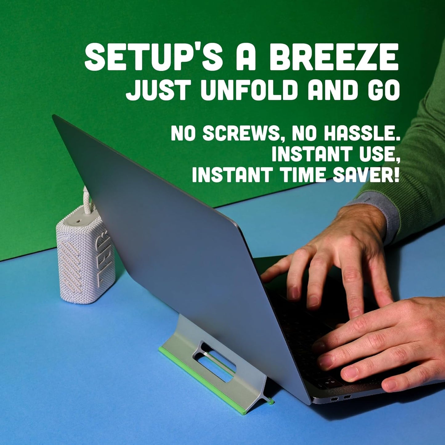 Steepy Adjustable Laptop Stand - 3 Heights Computer Stand - Portable Laptop Riser for Desk