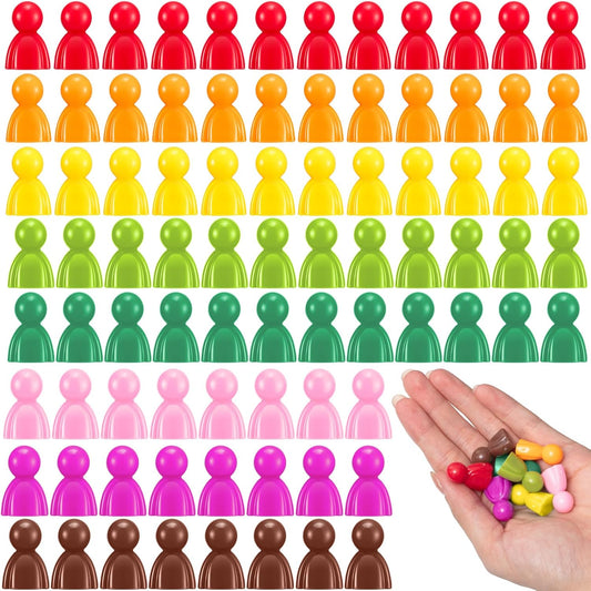 Liliful 200 Pcs Board Game Pieces Plastic Multi-Color Pawns Ideal Game Tokens for Tabletop Playing, Sorting, Counting, Replacement Pieces, 8 Colors