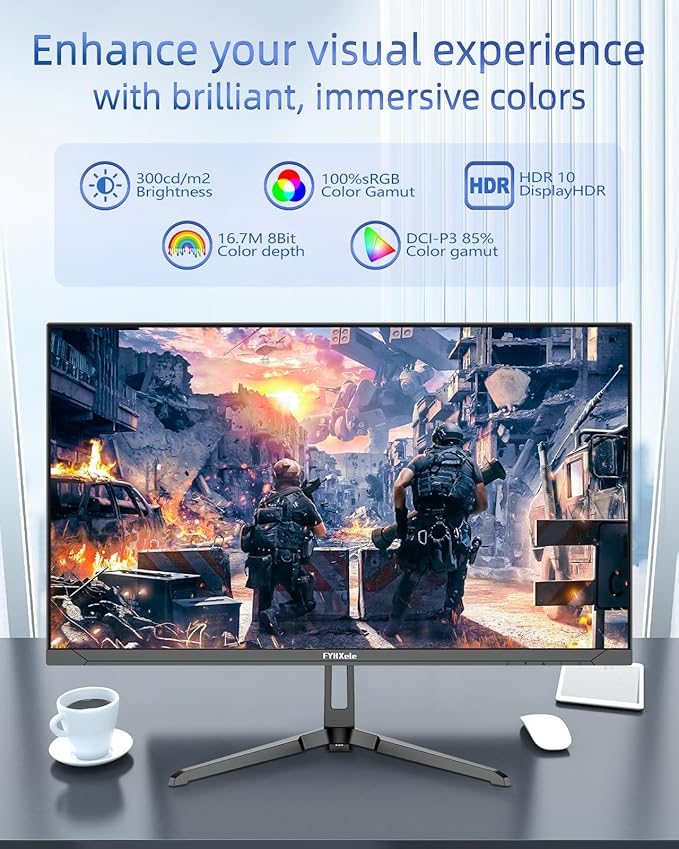 24.5 Inch Gaming Monitor 320Hz, FHD 1920x1080 Computer Monitor, 1ms Frameless, 100% sRGB, LED Background Light, Freesync Eye Care 2×Display Port, 2×HDMI
