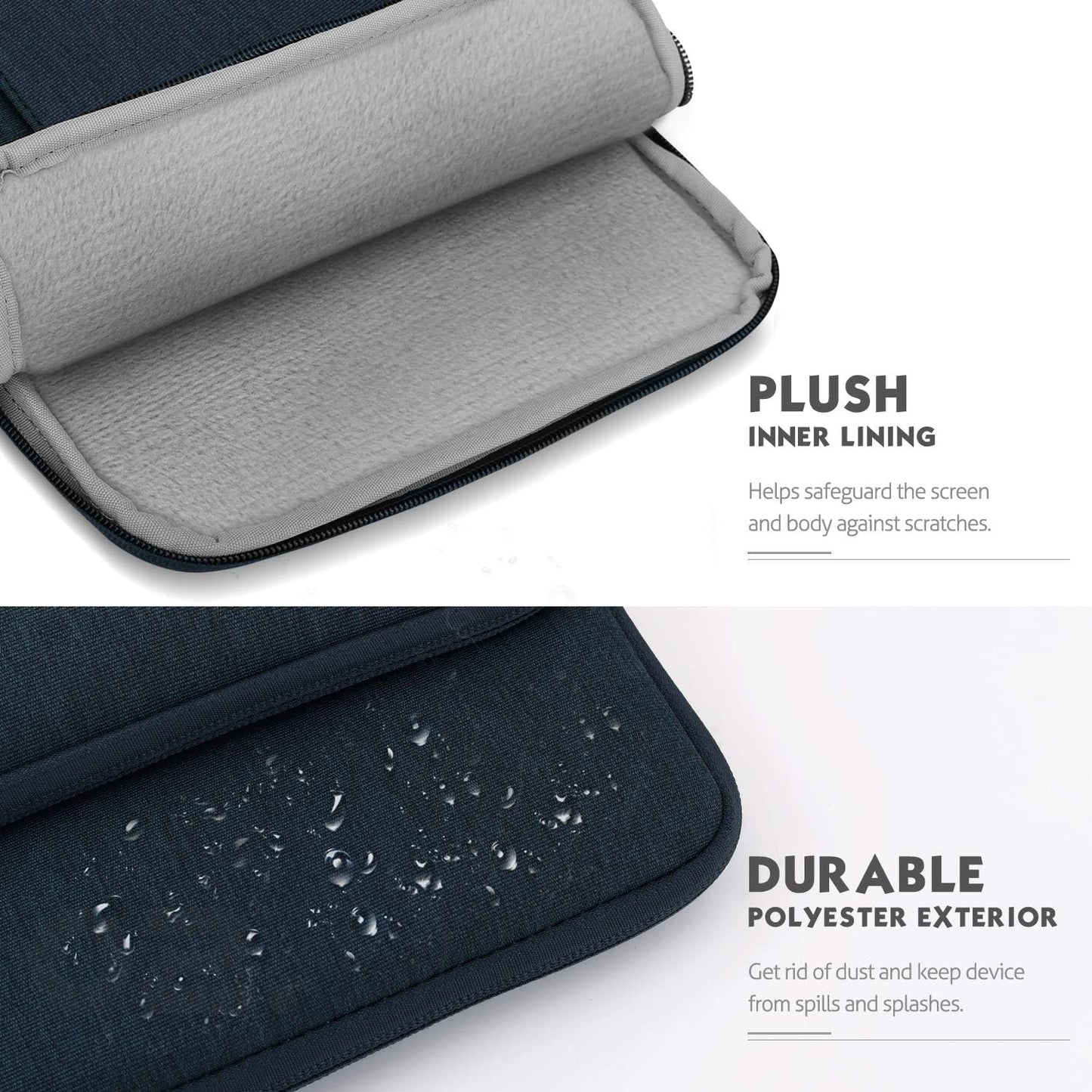 MoKo 12.9 Inch Tablet Sleeve Bag Carrying Case with Pockets Fits 13 Inch New iPad Pro M4 & Air M2 2024, iPad Pro 12.9 M2&M1, Surface Laptop Go 12.4", Galaxy Tab S8+/S9+ 12.4", Indigo