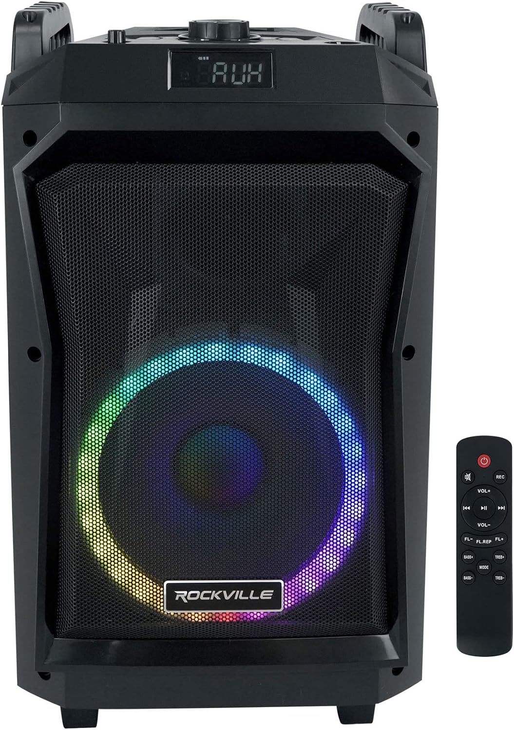 Rockville ROCKNGO 800 10" Portable Bluetooth Speaker, LED Lights, Wheels, Mic Priority, for Parties and Outdoor Events
