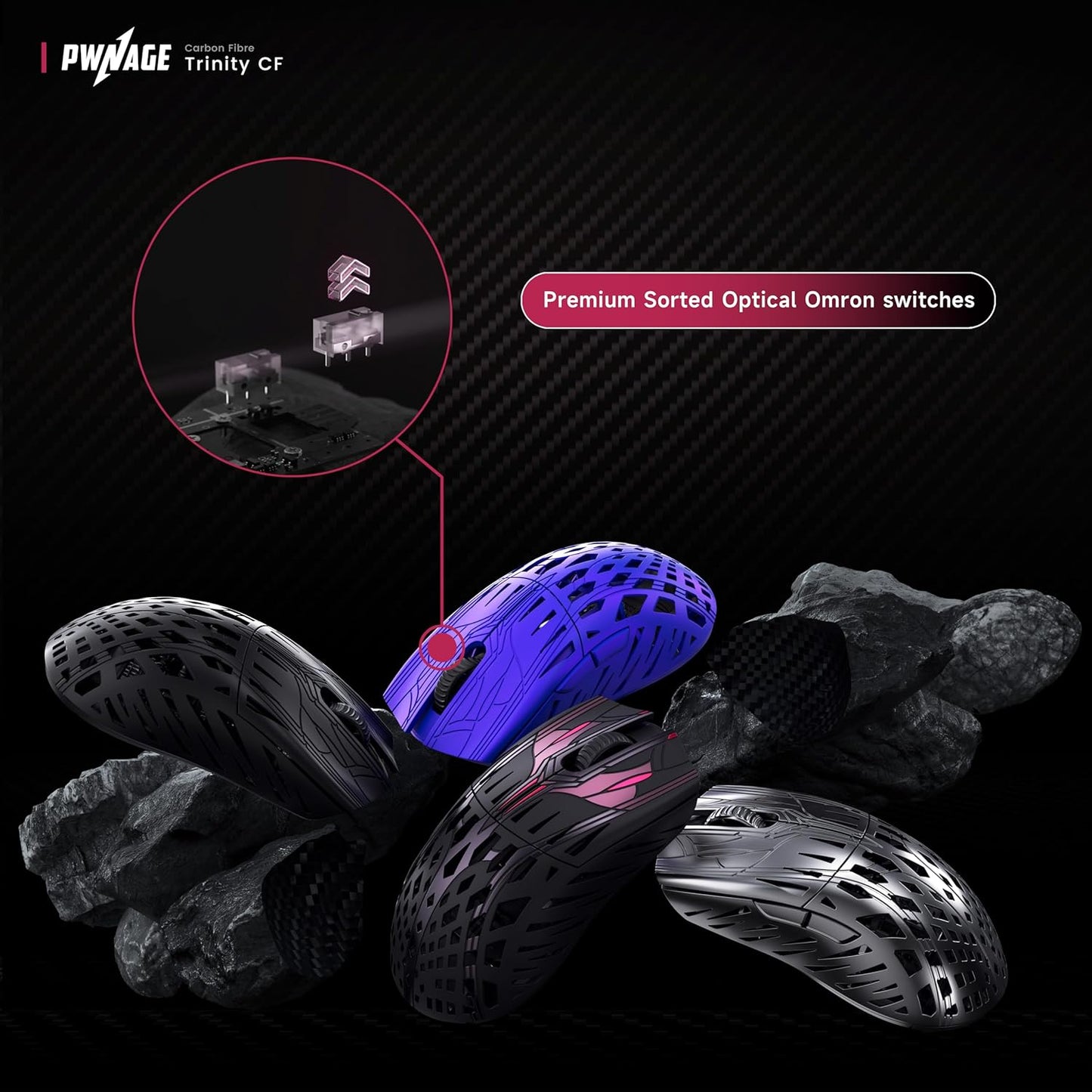 PWNAGE Trinity Wireless Gaming Mouse 8kHz - 39 Grams Ultralight Esports Pro Gamer Flawless Professional Custom Xero PAW3950 Optical Sensor 36,000 DPI - 8000Hz -100% PTFE Skates Symm 2 - Black