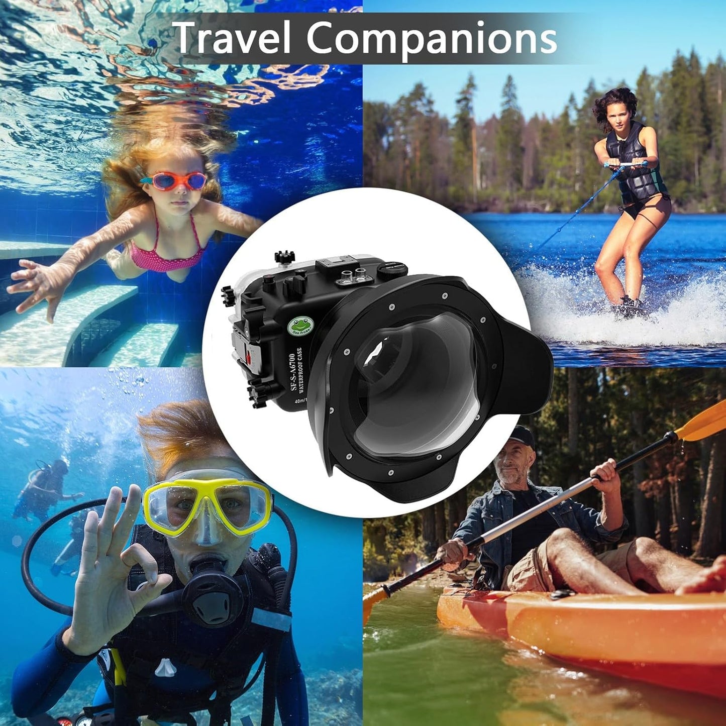Seafrogs Underwater Housing for Sony a6700 with WA005F Dome Port, [40M/130FT] Waterproof Scuba Housing Case for Sony ILCE-6700 with E 18-105mm F4, 28-60mm F4-5.6