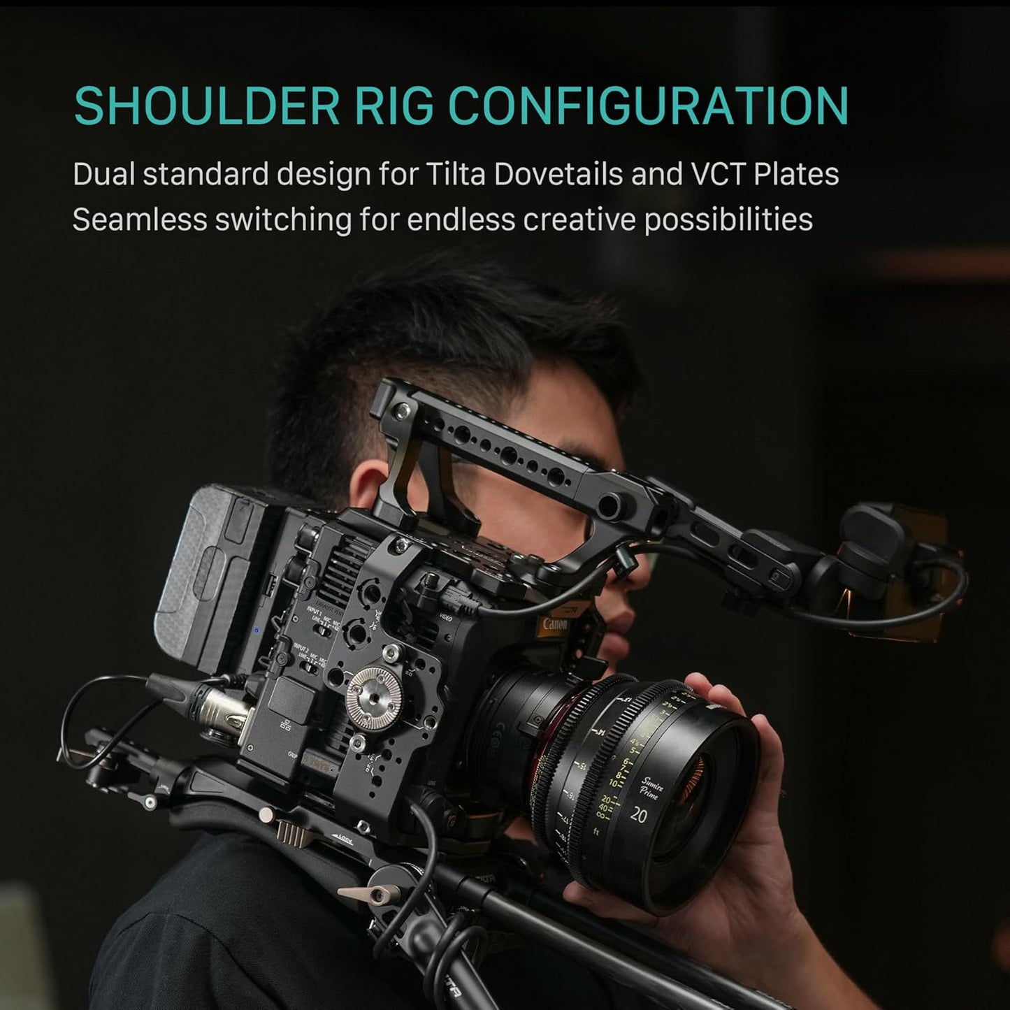 Tilta Camera Cage Kit for Canon C400 | Mounts via Arri Rosette, NATO Rail, 3/8"-16 & 1/4"-20 | Includes Full Cage, Quick Release Bottom Plate, Rear Accessory Plate + More (Base Kit)