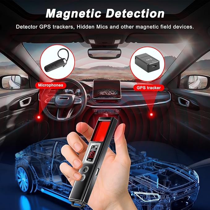 Hidden Camera Detector, Wireless Signal Scanner, Camera Finder, GPS Tracker Detector 5 Levels Sensitivity 4 Working Modes for Home, Office, Hotel, Car, Travel
