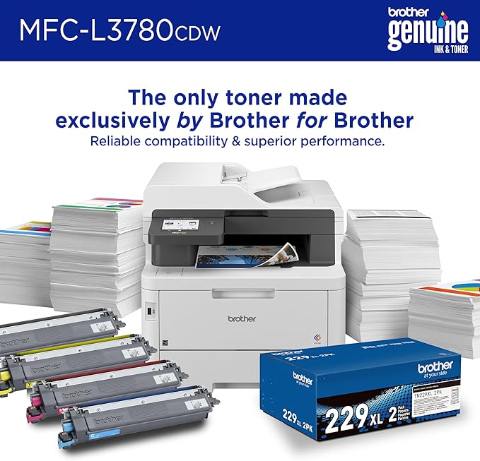 Brother MFCL3780CDW Wireless Digital Color All-in-One Laser Printer, Single Pass Duplex Copy & Scan | Includes 2 Month Refresh Subscription Trial ¹ Amazon Dash Replenishment Ready (Renewed Premium)
