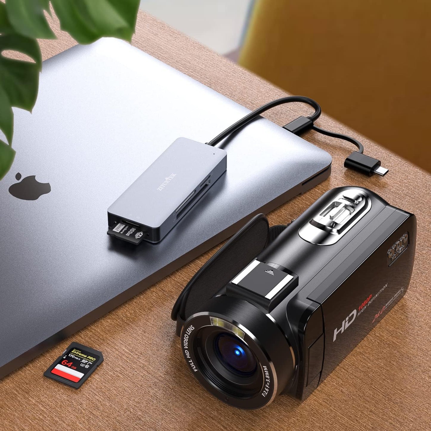 USB C USB3.0 SD Card Reader, 5in1 Multi Card Reader for SD/TF/CF/Micro SD/MS/M2, Drive Free for iPhone 15 pro max/Windows/Mac/Linux/Android (USB3.0 and Type-C)