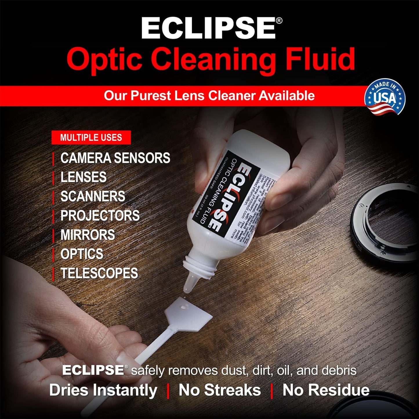 Photographic Solutions Digital Survival Kit - Type-1 (20mm) Sensor Swab, PEC-PAD Photo Wipes, E-Wipe Packet, Eclipse Optic Cleaning Fluid - Camera Cleaning Kit with Travel Bag