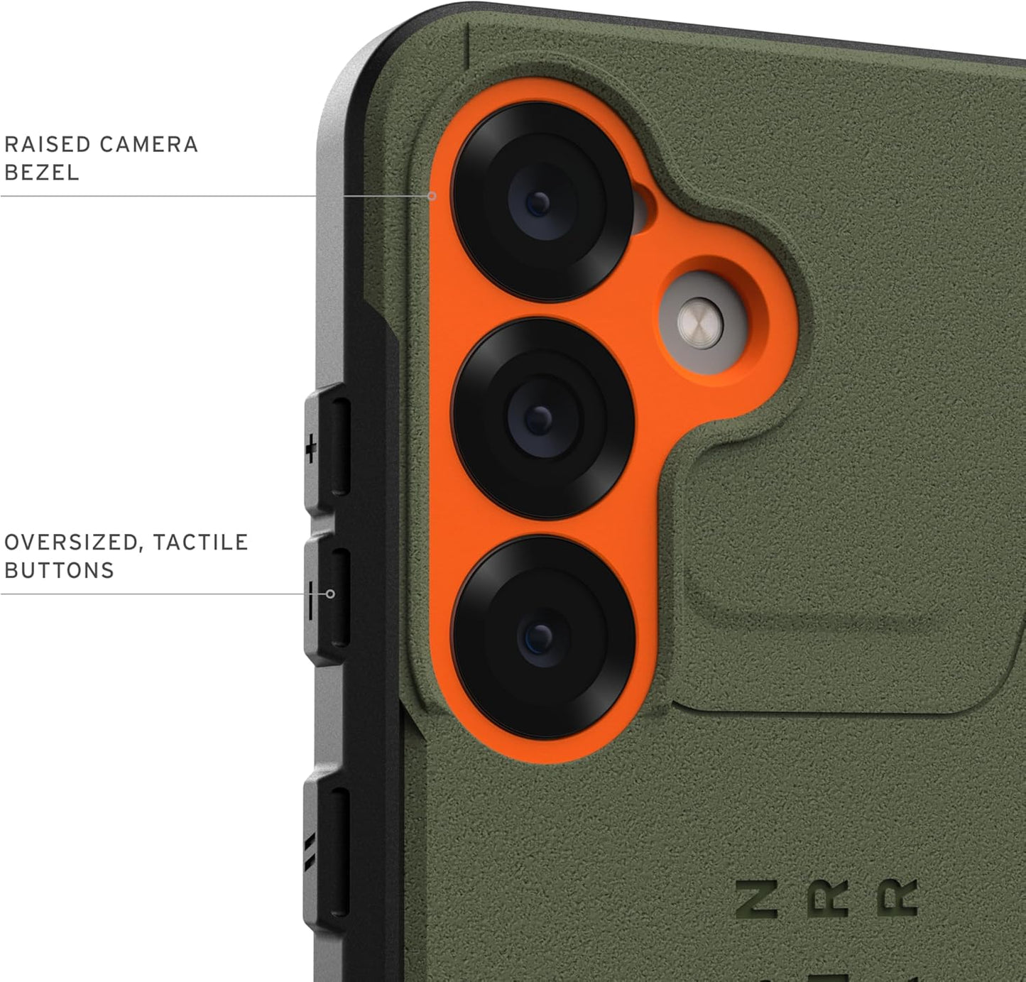 URBAN ARMOR GEAR UAG Designed for Samsung Galaxy S25 Case 6.2" Civilian - Compatible with Magnetic Charging Anti-Slip Rugged Military Drop Tested Protective Cover, Olive Drab/Orange