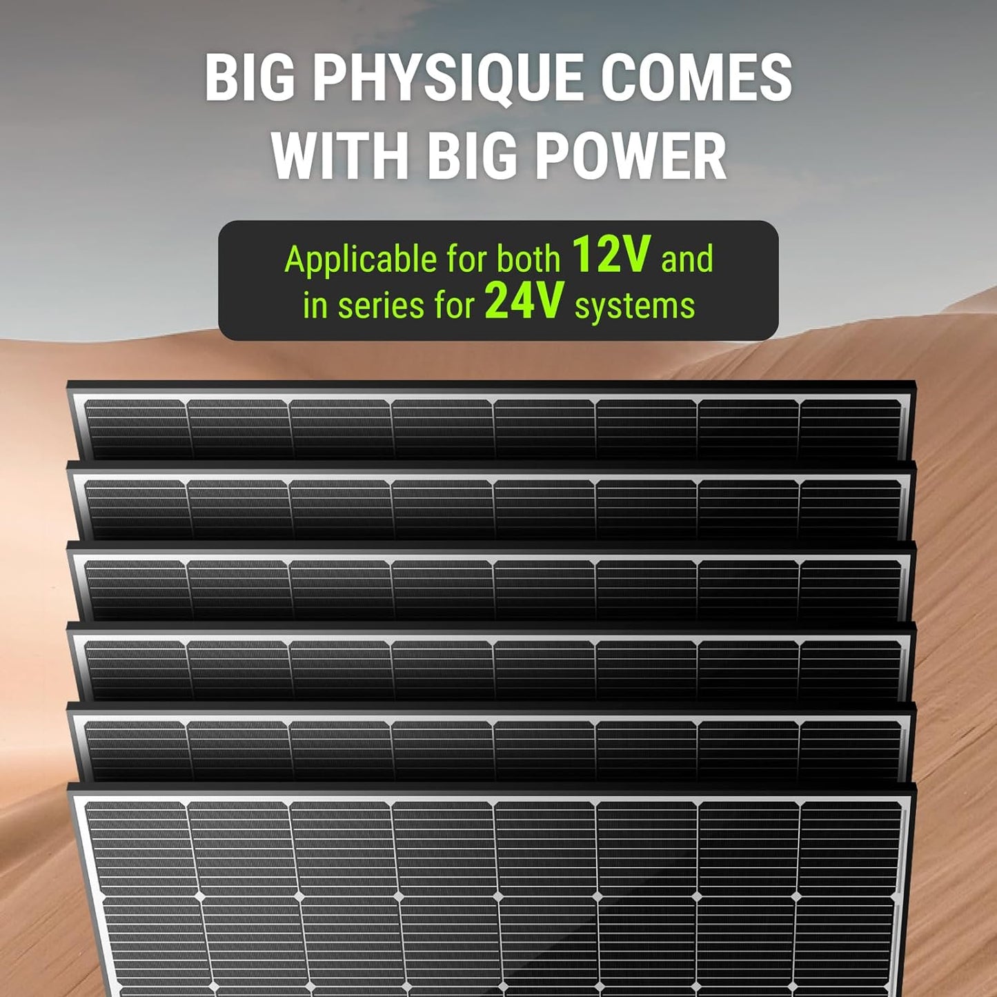 Newpowa 250W Solar Panel Monocrystalline for 12V 24V Norminal System with High-Efficiency Voltage Boost 15V Cells Works Best with MPPT Controller Charger Off-Grid for RV Marine Boat 250 Watts
