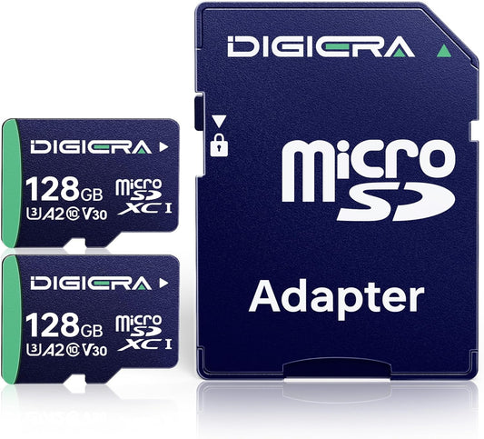 128GB CT100 microSDXC UHS-I Memory Card with Adapter - up to 100MB/s, C10, U3, V30, 4K UHD, A2, Micro SD Card for Smartphones, Tablets, Cameras, Gaming Consoles, and Drones (2 Pack)
