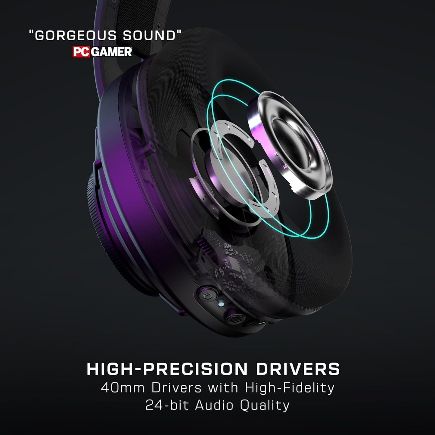 Turtle Beach Atlas Air Wireless Open Back PC Gaming Headset - PC, PS5, PS4, Mobile - 24-bit High-Fidelity Audio, Broadcast Grade Mic, Bluetooth, Floating Earcup, Memory Foam Cushions, 50-Hr Battery