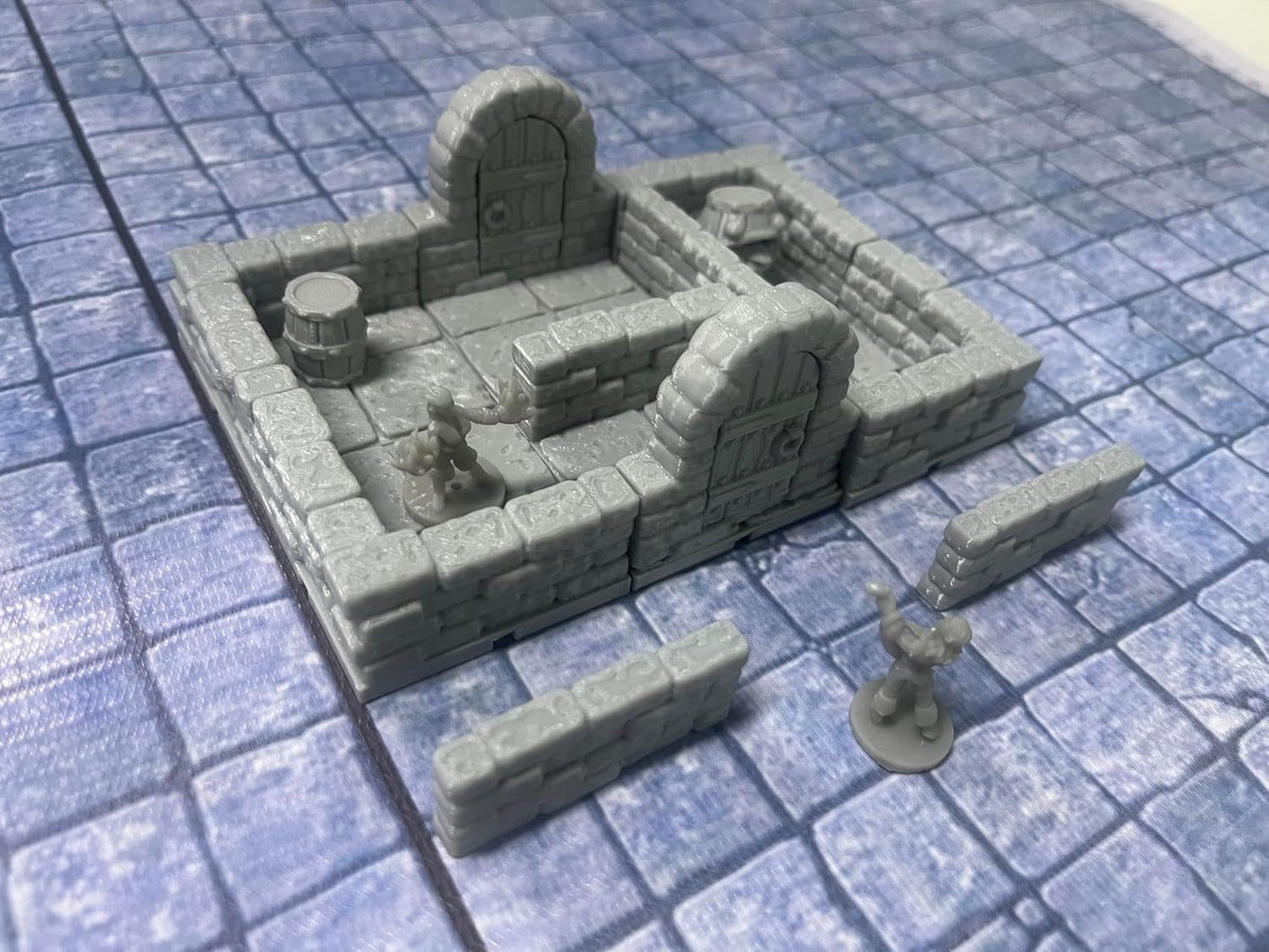 Miniature RPG Modular Tile System 18mm or 28mm DND Terrain Building Accessories for Tabletop Role Playing Scenes, Paintable (Standard Edition (6 Tiles with 12 Accessories))