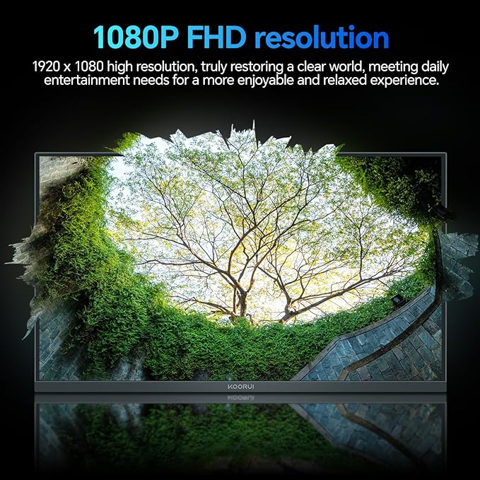 KOORUI 24 Inch 144Hz IPS Computer Monitor Full HD 1920 x 1080p Ultra-Slim Display with HDMI VGA, Adaptive Sync, 99% SRGB, VESA 100x100mm, Eye Care, Tilt, Black, E2411K