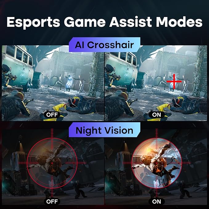 Amzfast 27 Inch 200Hz Gaming Monitor, WQHD 2k 2560 x 1440p Monitor, Built-in Speakers, 1ms G-SYNC Compatible, HDR400,132% sRGB, VESA 100x100 Fast IPS Monitor with HDMI 2.0 x 2 & DP 1.4 x 2, AMZG27F5Q