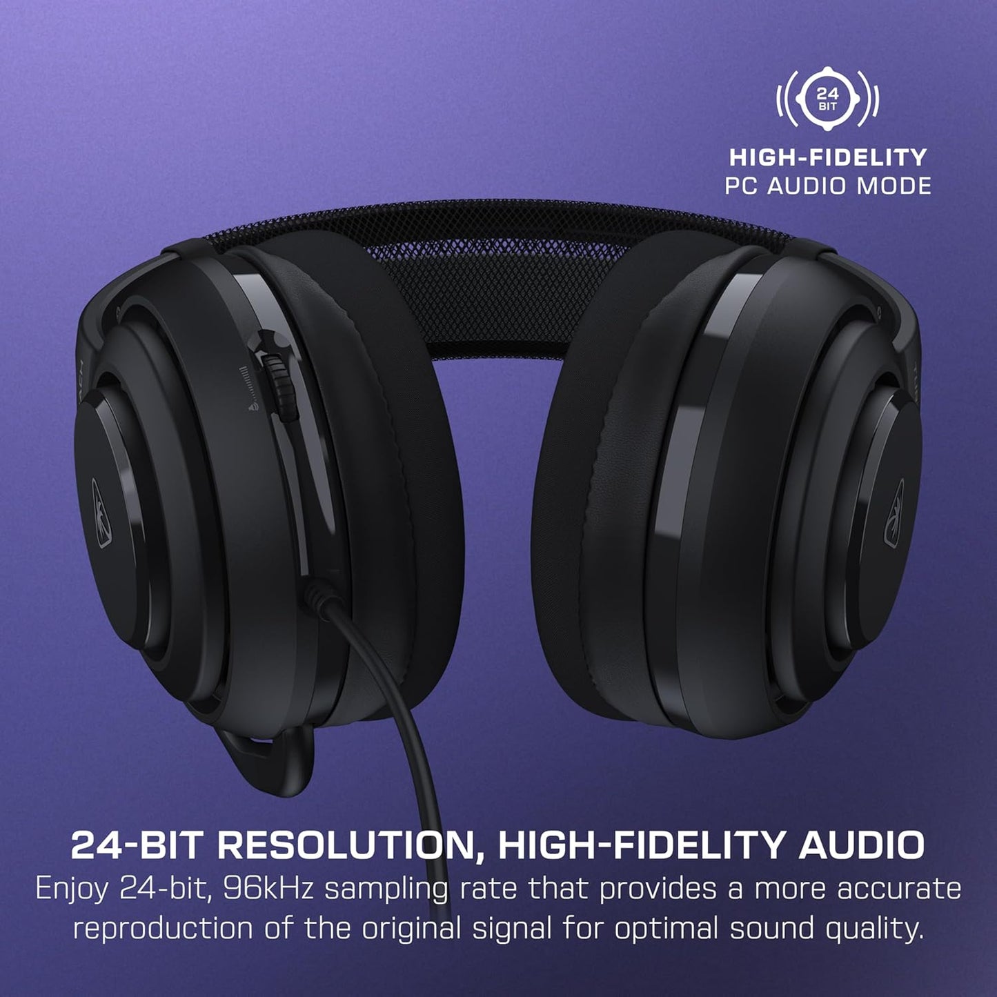 Turtle Beach Atlas 200 Wired USB PC Headset for PC, Gaming Consoles, Xbox, PlayStation, 50mm Nanoclear Drivers, high-Fidelity Audio, Waves 3D Audio, Flip-to-Mute Mic, Memory Foam Cushions - Black