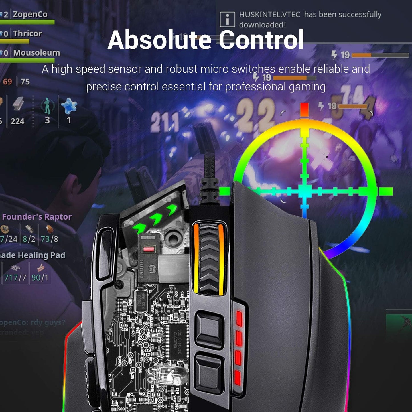 Redragon M801 Gaming Mouse, RGB PC Gaming Mouse MMO with 9 Programmable Buttons Macro Recording, 16000 DPI, Fire Button for Gaming Windows Computer - Wired, Black