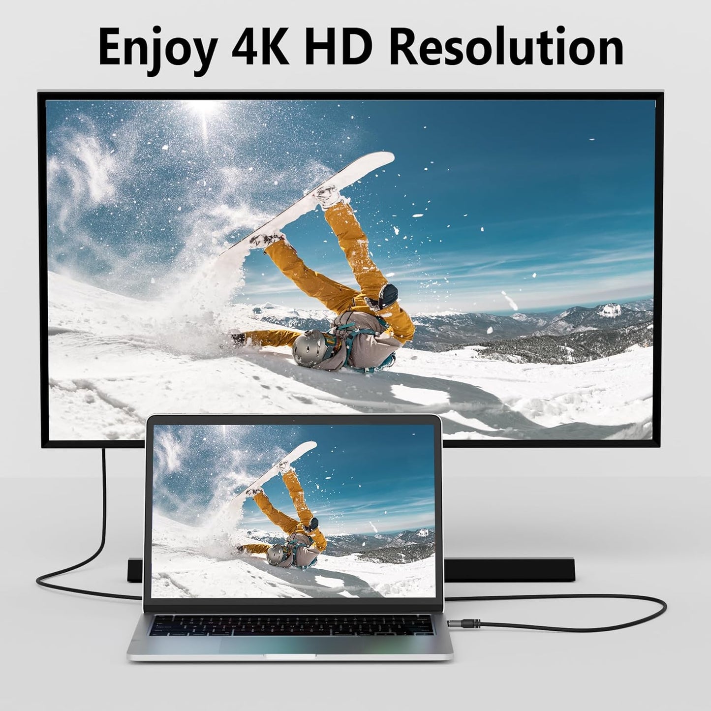 4K USB C to DVI Cable 6 FT, USB Type-C to DVI-D Adapter Cord, (Thunderbolt 3/4) Compatible with iPhone 16/15 Series, MacBook Pro/Air, iPad Pro, iMac, Galaxy S24, XPS, Surface Book 3 and More, Real 4K