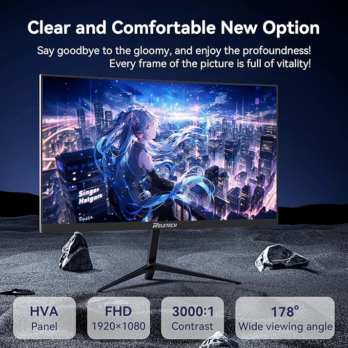 23.8 Inch FHD (1920 x 1080) Computer Monitor, VA Panel 100Hz Gaming Office Monitor,3000:1 Contrast Ratio, Adaptive-Sync Support (FreeSync Compatible), HDMI Ports (L25K60)