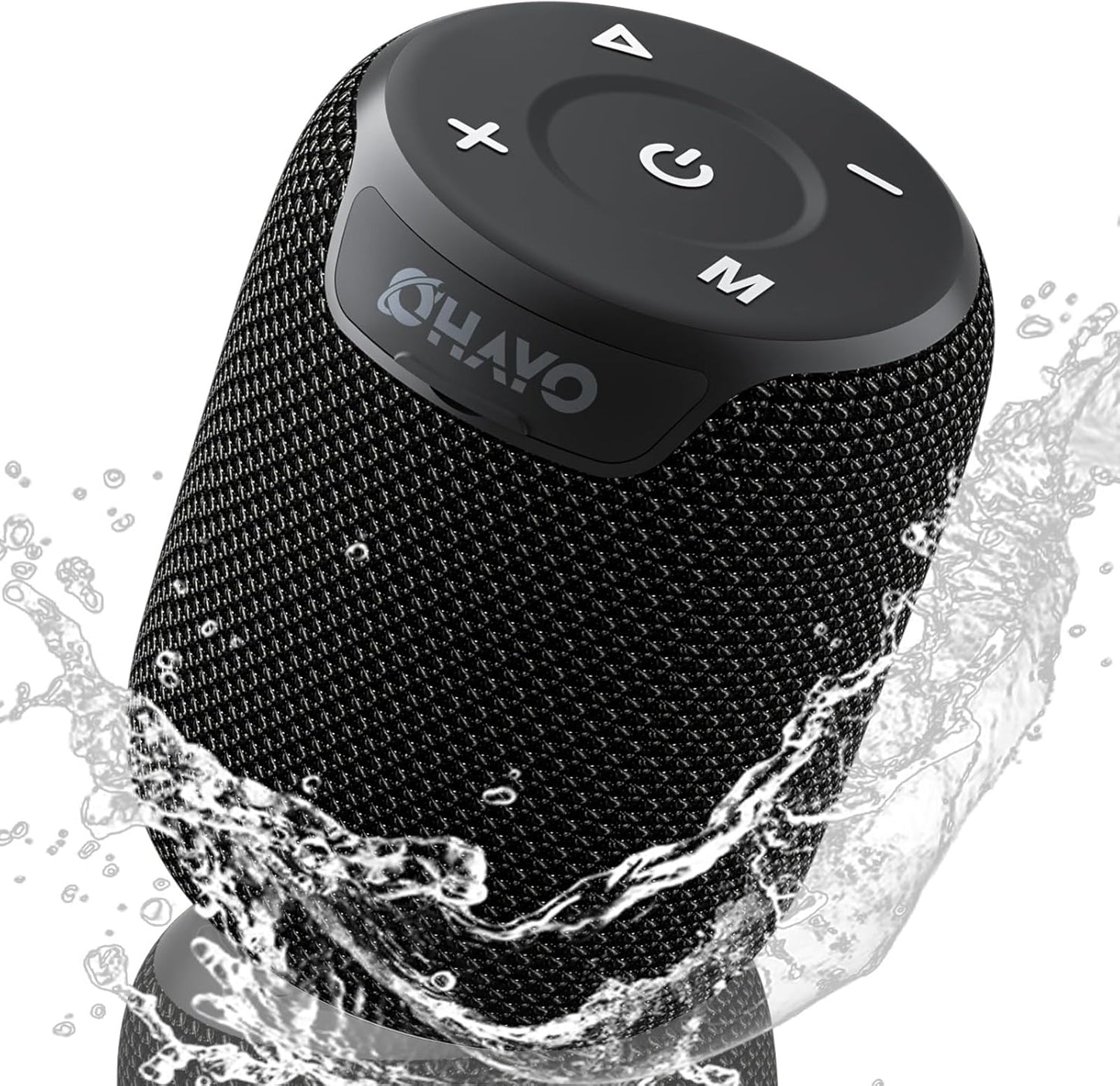 OHAYO Portable Bluetooth Speaker,IPX7 Waterproof Speakers, 15W Loud Stereo Sound, Wireless V5.3, AUX&TF-Card in, TWS, Built-in Mic, Black