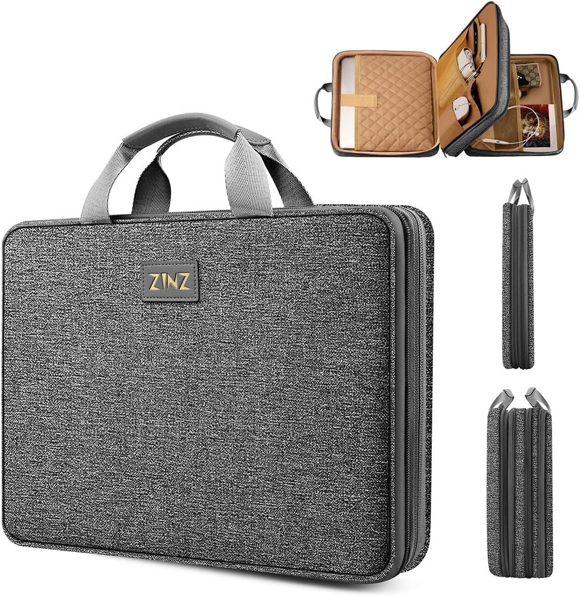 ZINZ Laptop Case Computer Sleeve Briefcase with Multi-pockets for 11.6 12.9 13 13.3 14 15 15.6 16 inch Notebooks