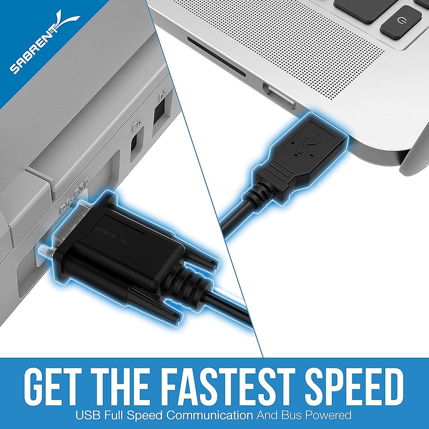 SABRENT USB 2.0 to Serial (9-Pin) DB-9 RS-232 Adapter Cable 6ft Cable [FTDI Chipset] (CB-FTDI)