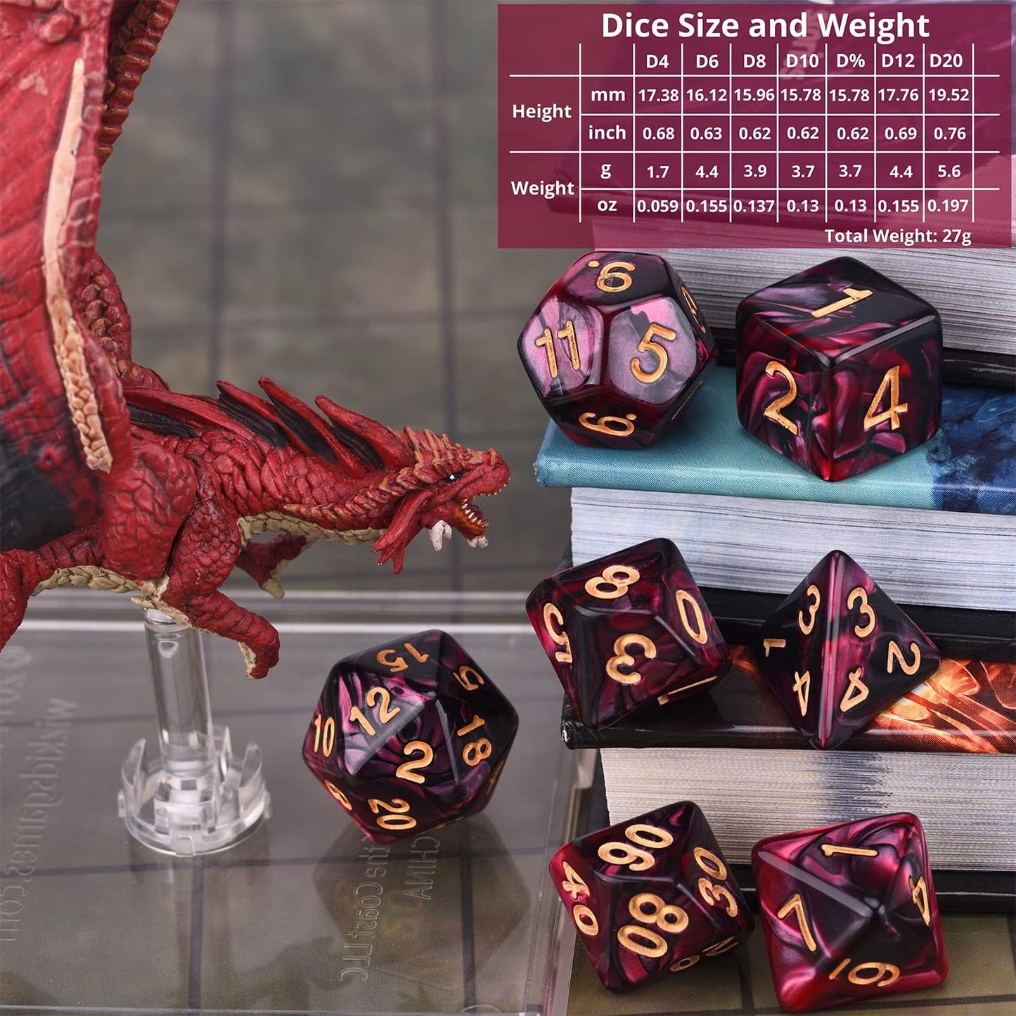 DND Dice Sets 30 x 7 (210pcs) Polyhedral RPG Dice for Dungeons and Dragons Tabletop Role Playing Adventure Games, with a Large Drawstring Bag